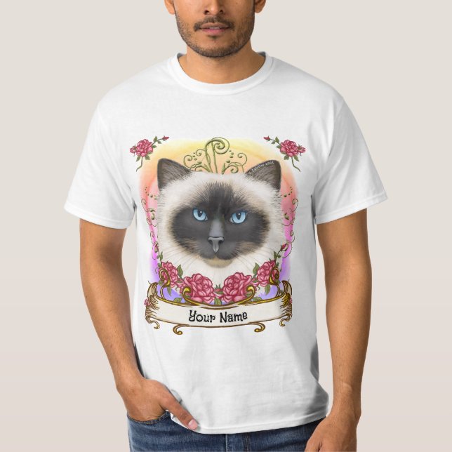 Roses Birman Cat   T-Shirt (Front)