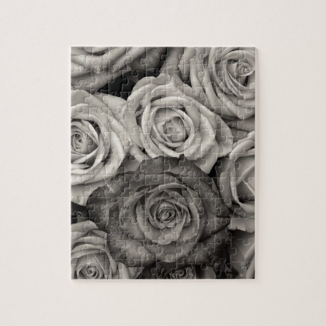 ROSES Black and White Photo Jigsaw Puzzle (Vertical)