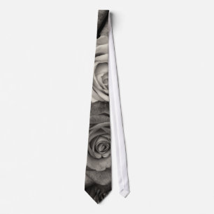 ROSES, Black and White Photo Neck Tie