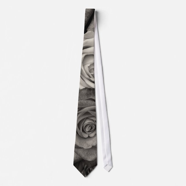 ROSES, Black and White Photo Neck Tie (Front)