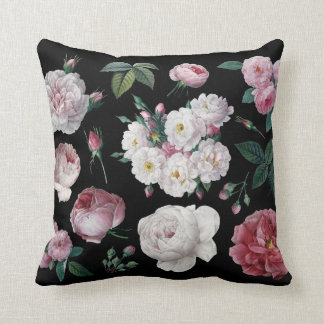 roses black cushion