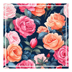Roses Blooming Flowers Pattern-80037 Photo Print