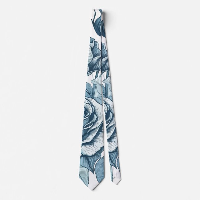 Roses Blue Neck Tie (Front)