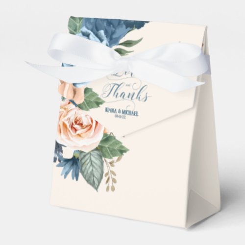 Roses BluePeach Love and Thanks ID584 Favor Boxes