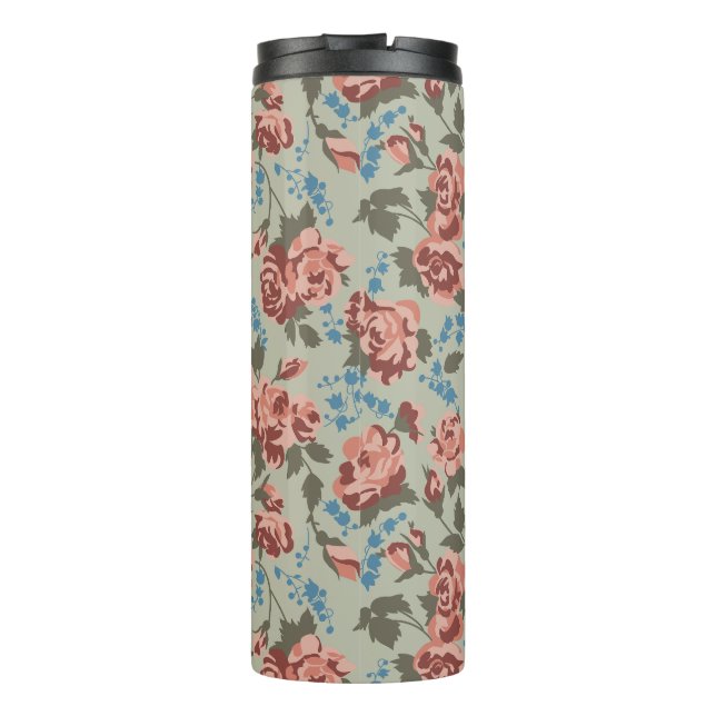 Roses & Bluebells Thermal Tumbler (Back)