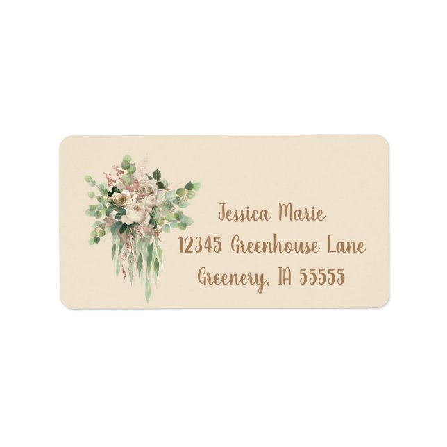 Roses Botanical Return Address Label (Front)