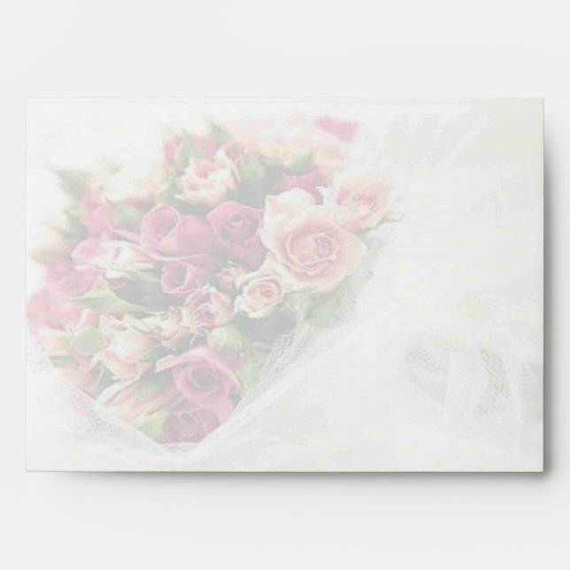 Roses Bouquet Wedding Envelope (Front)