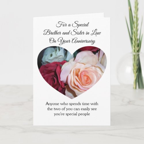 Roses Brother And Wife Personalized Anniversary Card