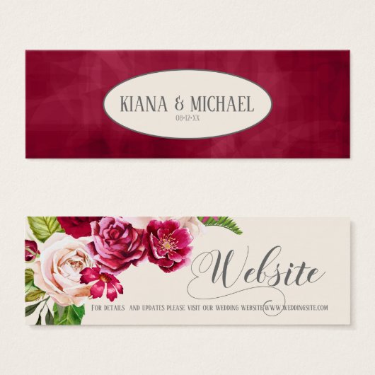 Roses Burgundy/Cream Wedding Website ID584 (Front & Back)