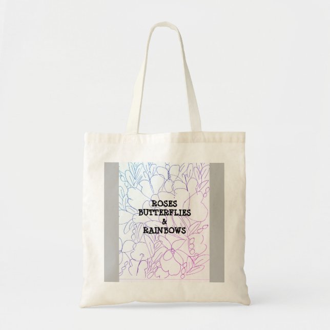 Roses Butterflies & Rainbows Vivid  Tote Bag (Front)