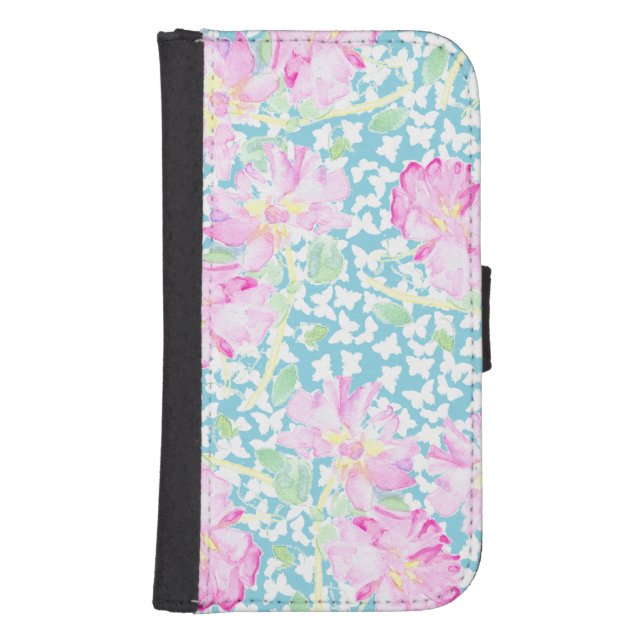 Roses, Butterflies Samsung Galaxy S4 Wallet Case (Front)