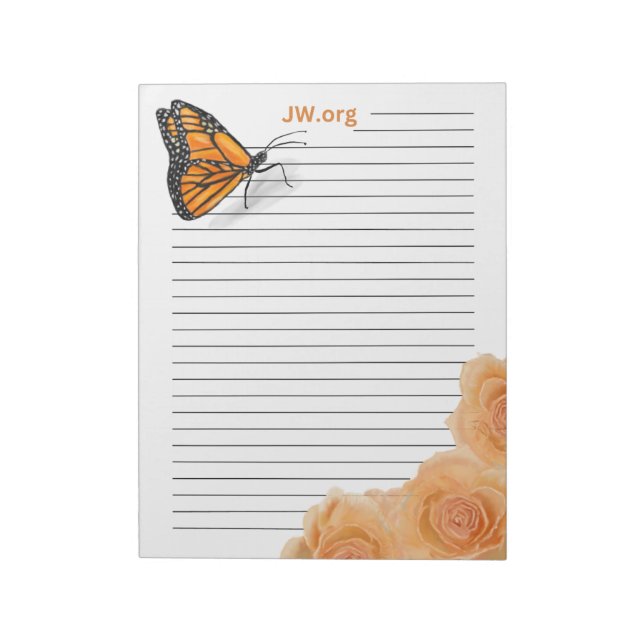 Roses & Butterfly 40-page JW Notepad (Rotated)