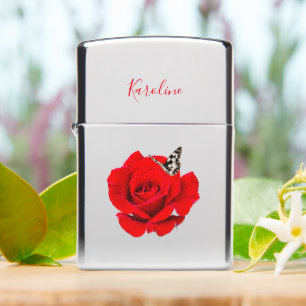 Roses Butterfly w/ Initials or Name Zippo Lighter