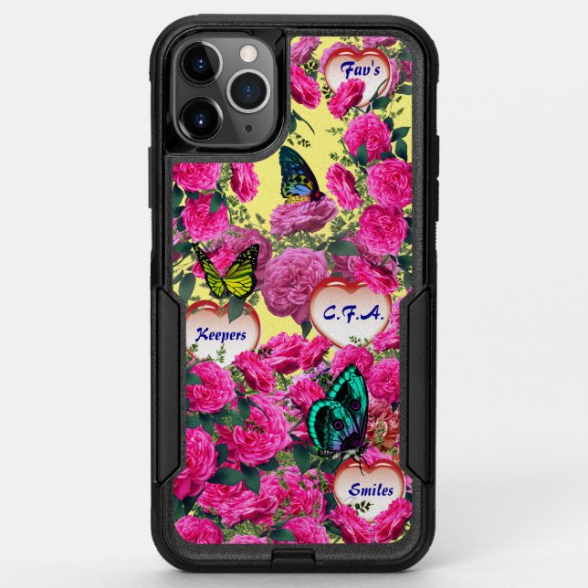 Roses Butterfly Yellow Otterbox iPhone Case (Back)