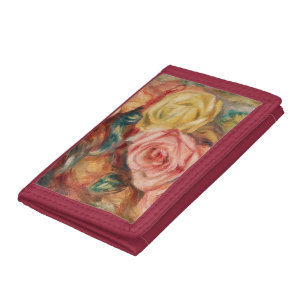 Roses by Pierre-Auguste Renoir Neck Tie Trifold Wallet