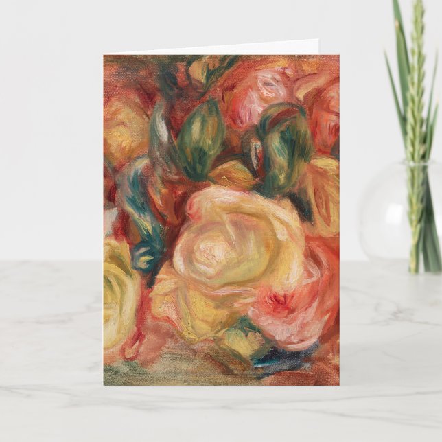 Roses by Renoir Impressionist Painting Card (Front)