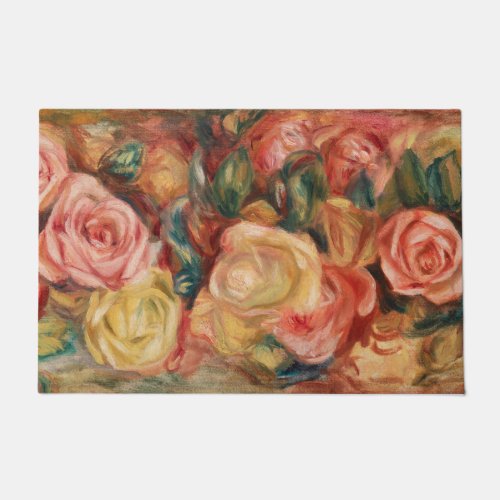 Roses by Renoir Impressionist Painting Doormat