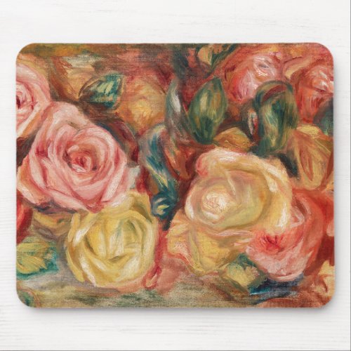 Roses by Renoir Impressionist Painting Mouse Pad