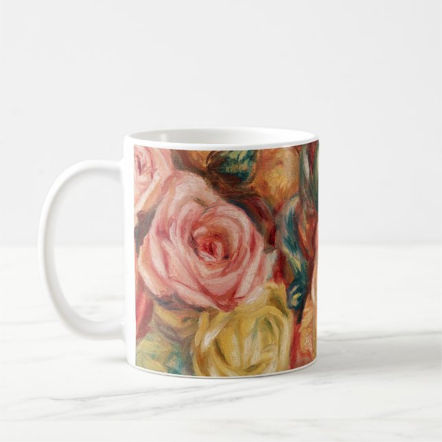 Roses by Renoir Impressionist Painting Mug (Left)