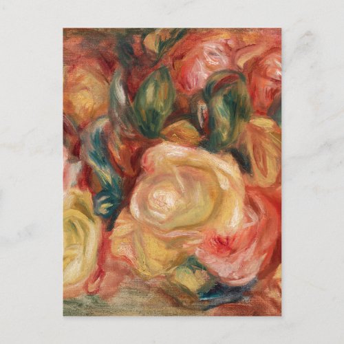 Roses by Renoir Impressionist Painting Postcard