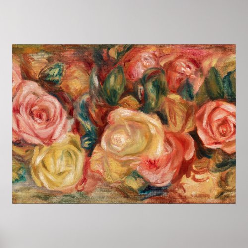 Roses by Renoir Impressionist Painting Poster