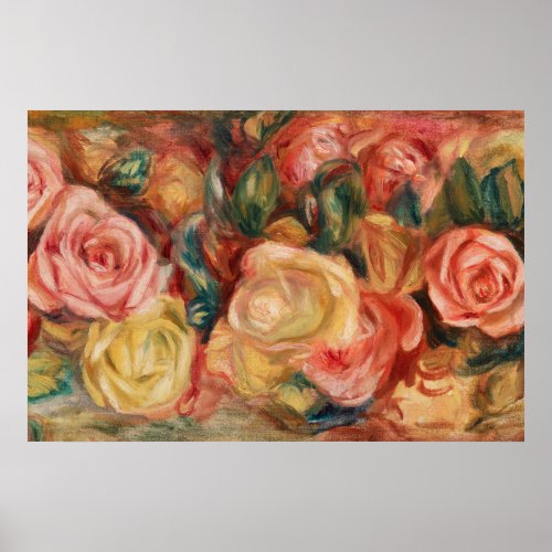 Roses by Renoir Impressionist Painting Poster
