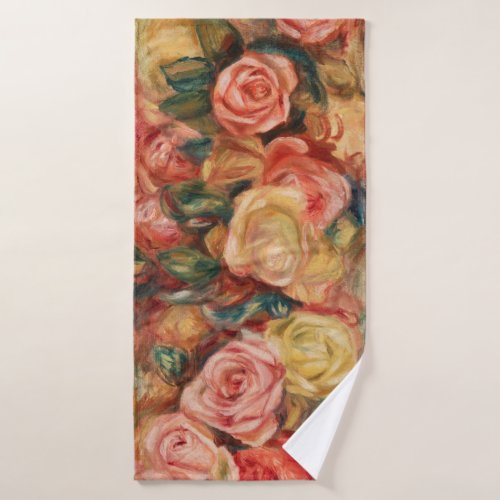 Roses by Renoir Impressionist Painting Towel