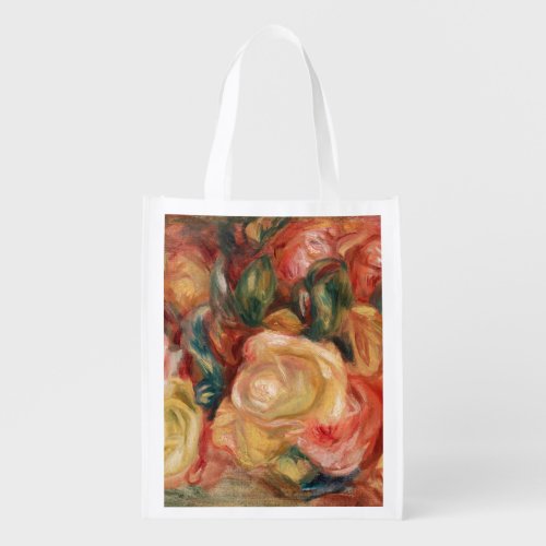 Roses by Renoir Impressionist Reusable Grocery Bag