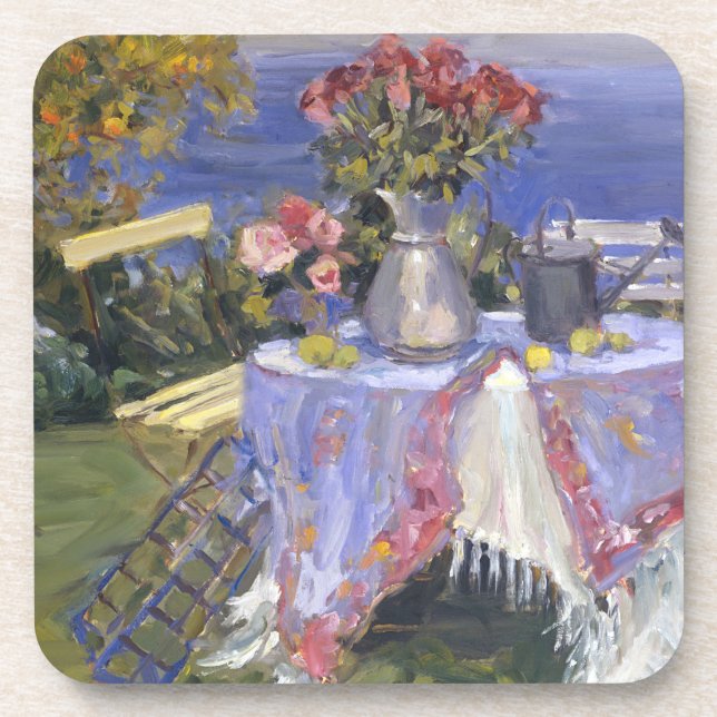 Roses by the Sea Drink Coaster (Front)