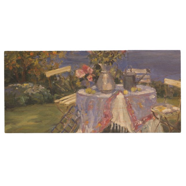 Roses by the Sea Wood USB Flash Drive (Front)