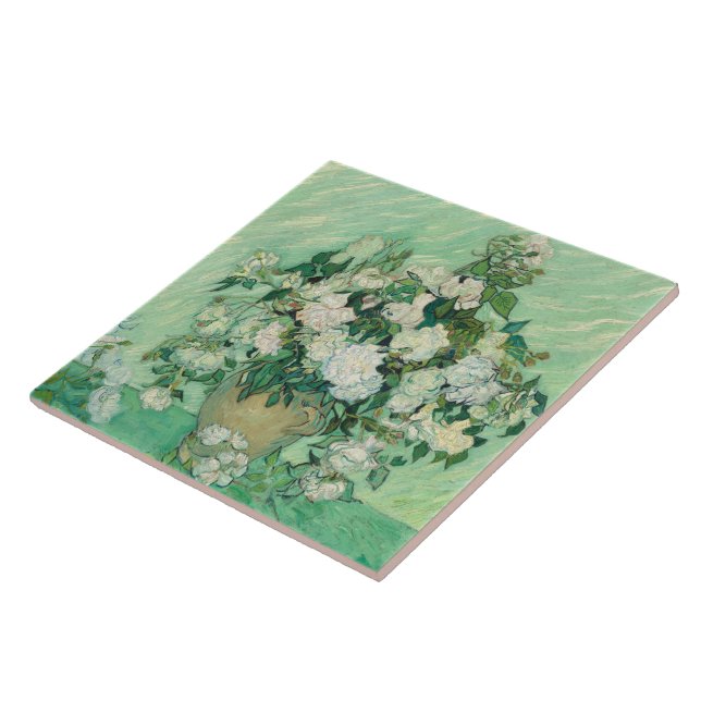 Roses by Vincent Van Gogh  Ceramic Tile (Side)