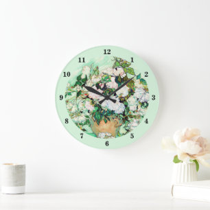 Roses by Vincent van Gogh Large Clock