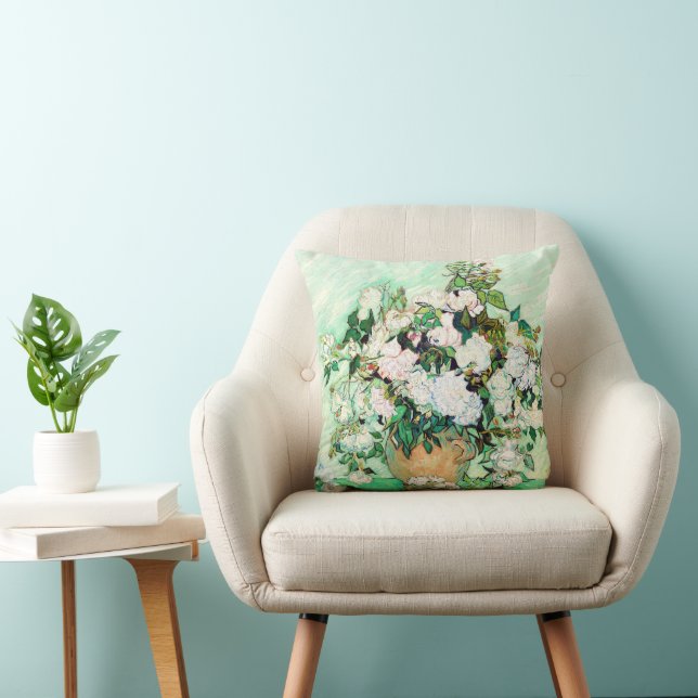 Roses by Vincent van Gogh Throw Pillow (Chair)