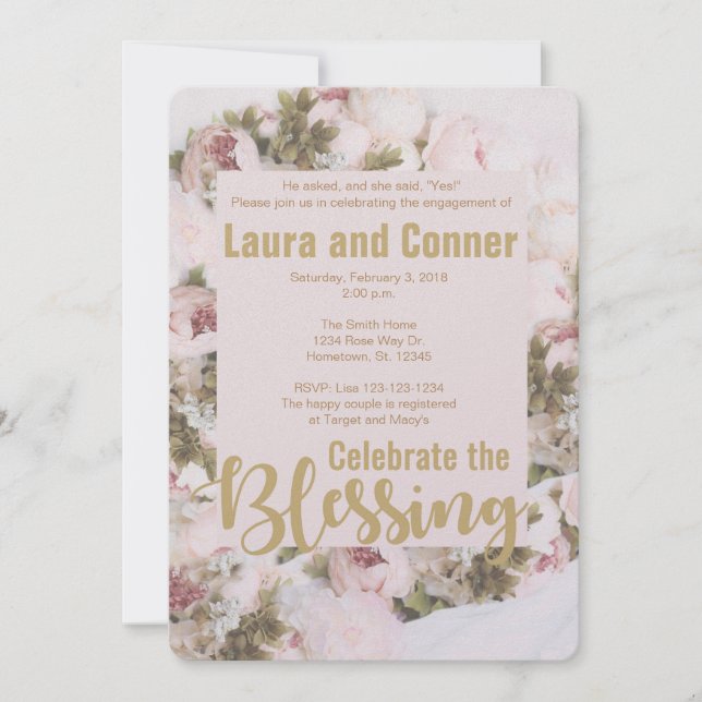 Roses - Celebrate the Blessing Invitation (Front)