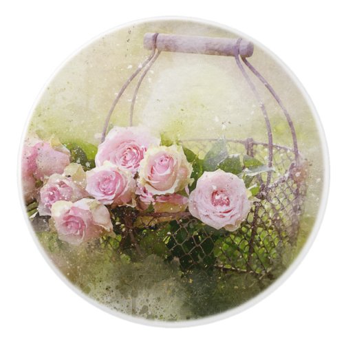 Roses Ceramic Knob