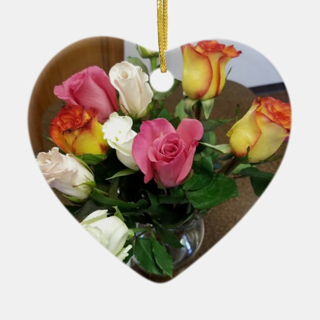 Roses Ceramic Ornament (Front)