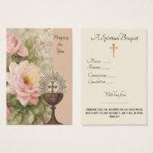 Roses Chalice Spiritual Bouquet Prayer Holy Card (Front & Back)