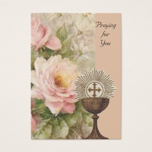 Roses Chalice Spiritual Bouquet Prayer Holy Card (Front)