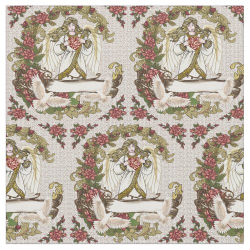 Roses Christian Angel Fabric