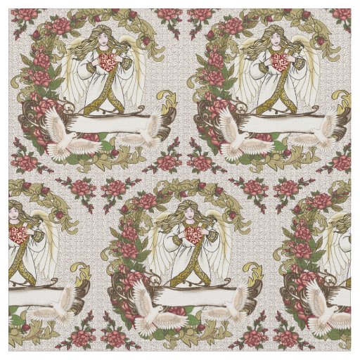 Roses Christian Angel Fabric