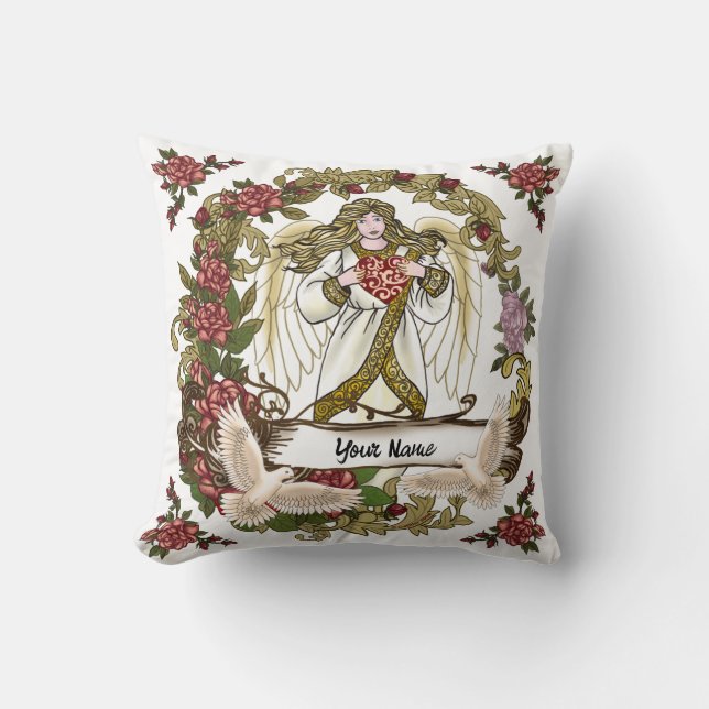 Roses Christian Angel pillow (Front)