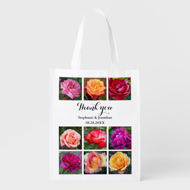 Roses Collage #3 Thank You Reusable Bag (Front)