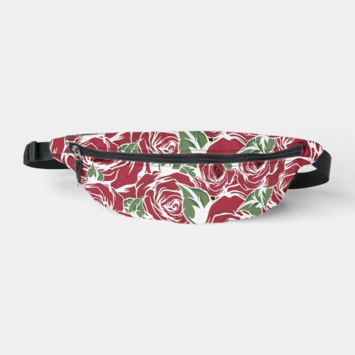 Roses Country red green vintage floral   Fanny Pack