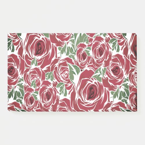 Roses Country red green vintage floral   Post_it Notes