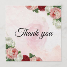 Roses custom Wedding Thank you card