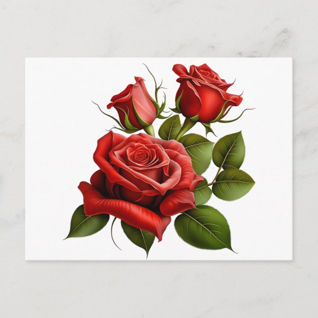 Roses d'amour d'affection et d'amitié holiday postcard (Front)