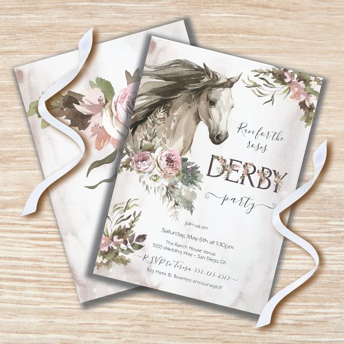 Roses Derby Horse Racing Party Invitation