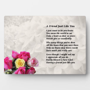 Roses Design - Friend Poem - plaque