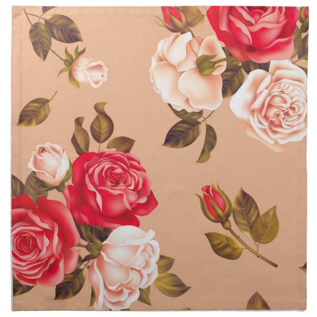Roses Dinnerware Cloth Napkin (Front)