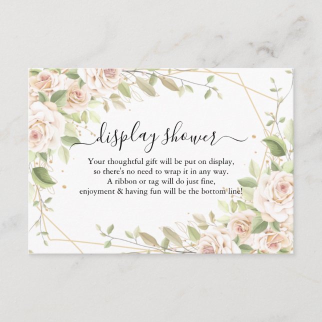 Roses Display Bridal Wedding Shower Enclosure Card (Front)